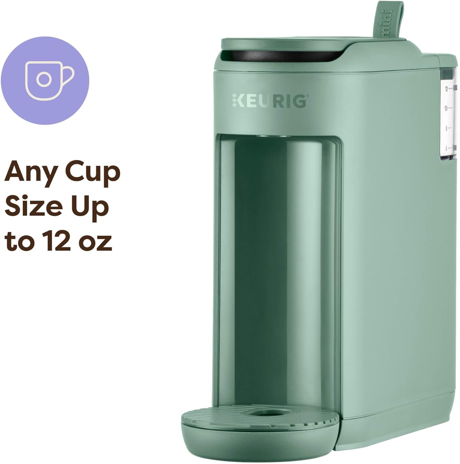 Keurig K-Mini Mate Single Serve K-Cup Pod Coffee Maker, Brews Up to 12 oz Cup, Compact Portable Coffee Machine for Small Spaces, Great for Dorms & Offices, Glamping Green