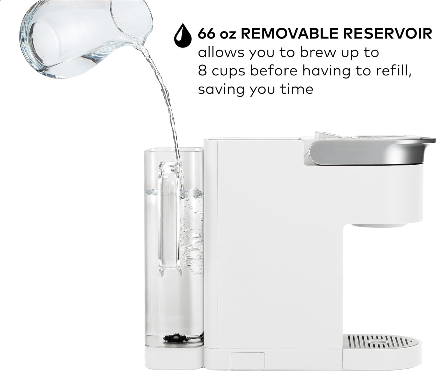 Keurig K-Supreme SMART Single Serve Coffee Maker With WiFi Compatibility, 4 Brew Sizes, And 66oz Removable Reservoir, Compatible with Alexa, White