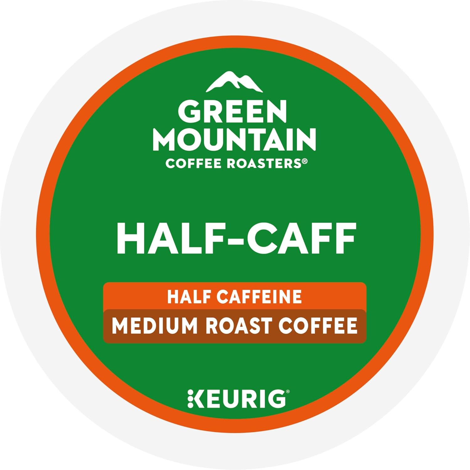 Green Mountain Coffee Roasters Half Caff, Keurig Single Serve K-Cup Pods, Medium Roast Coffee, 60 Count, (6 Packs of 10)