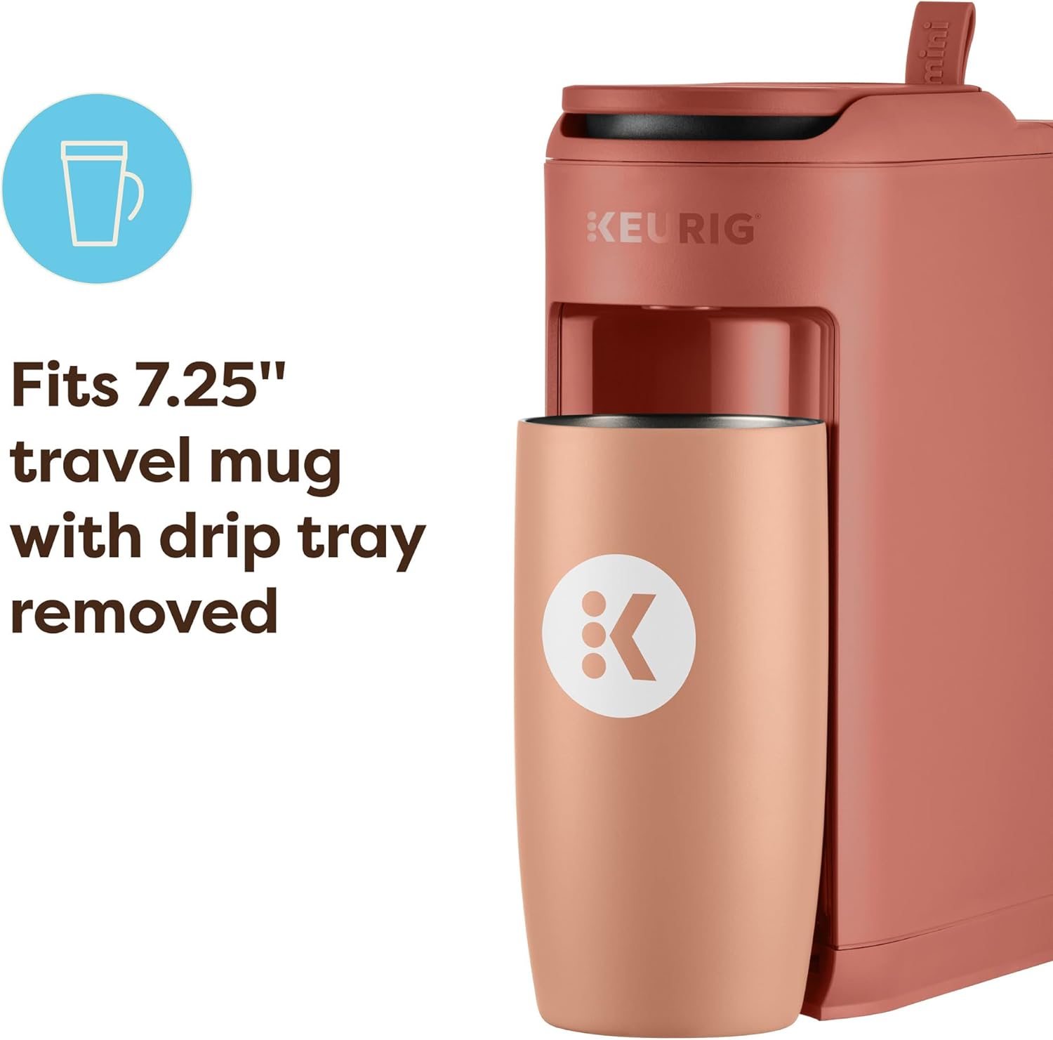 Keurig K-Mini Mate Single Serve K-Cup Pod Coffee Maker, Brews Up to 12 oz Cup, Compact Portable Coffee Machine for Small Spaces, Great for Dorms & Offices, Red Rocks