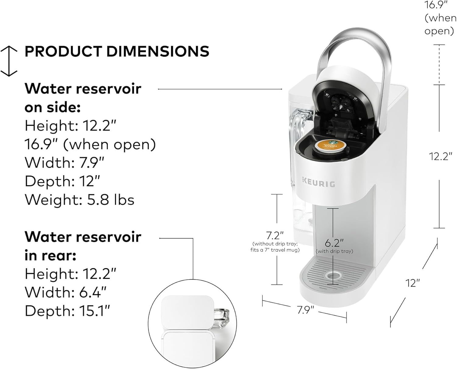 Keurig K-Supreme SMART Single Serve Coffee Maker With WiFi Compatibility, 4 Brew Sizes, And 66oz Removable Reservoir, Compatible with Alexa, White