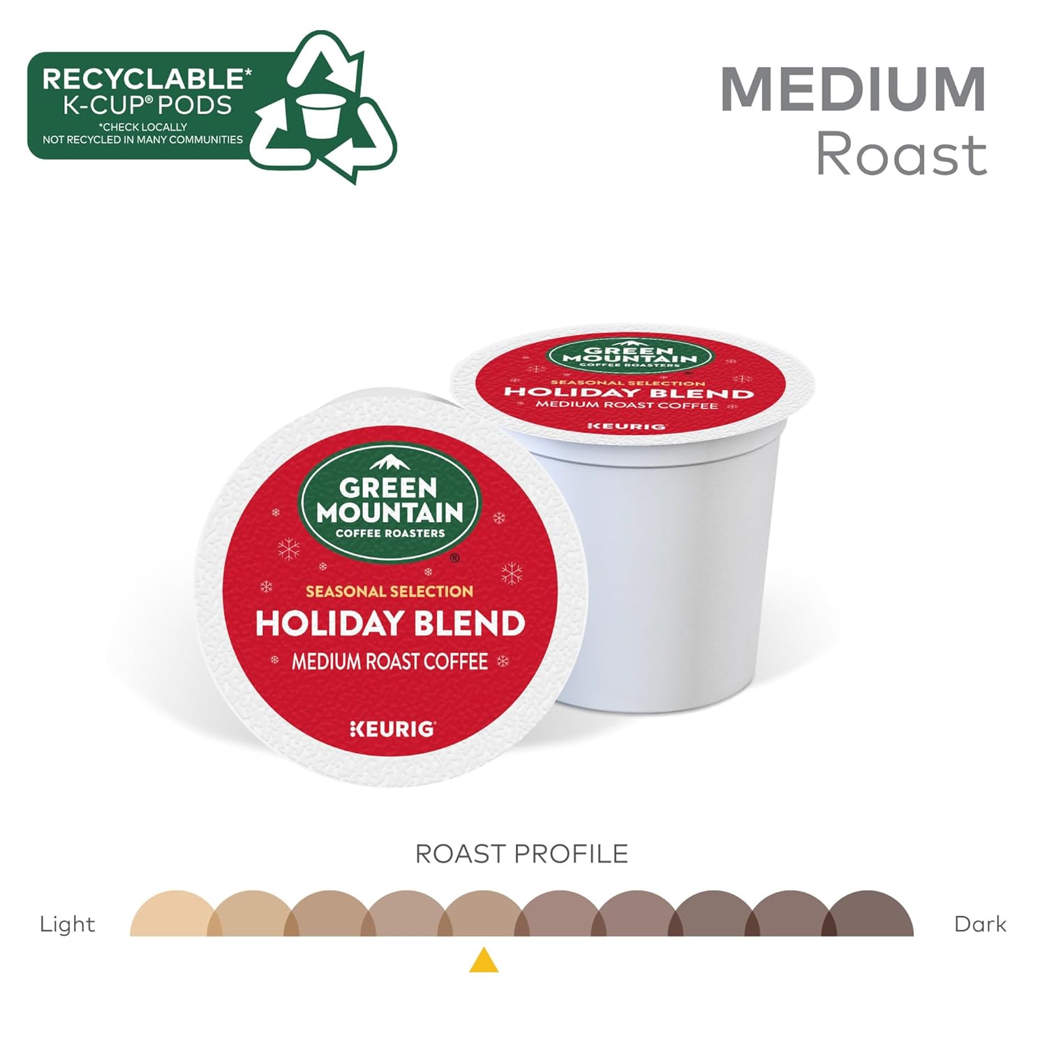 Green Mountain Coffee Roasters, Holiday Blend Coffee, Keurig Single Serve K-Cup Pods, 60 count