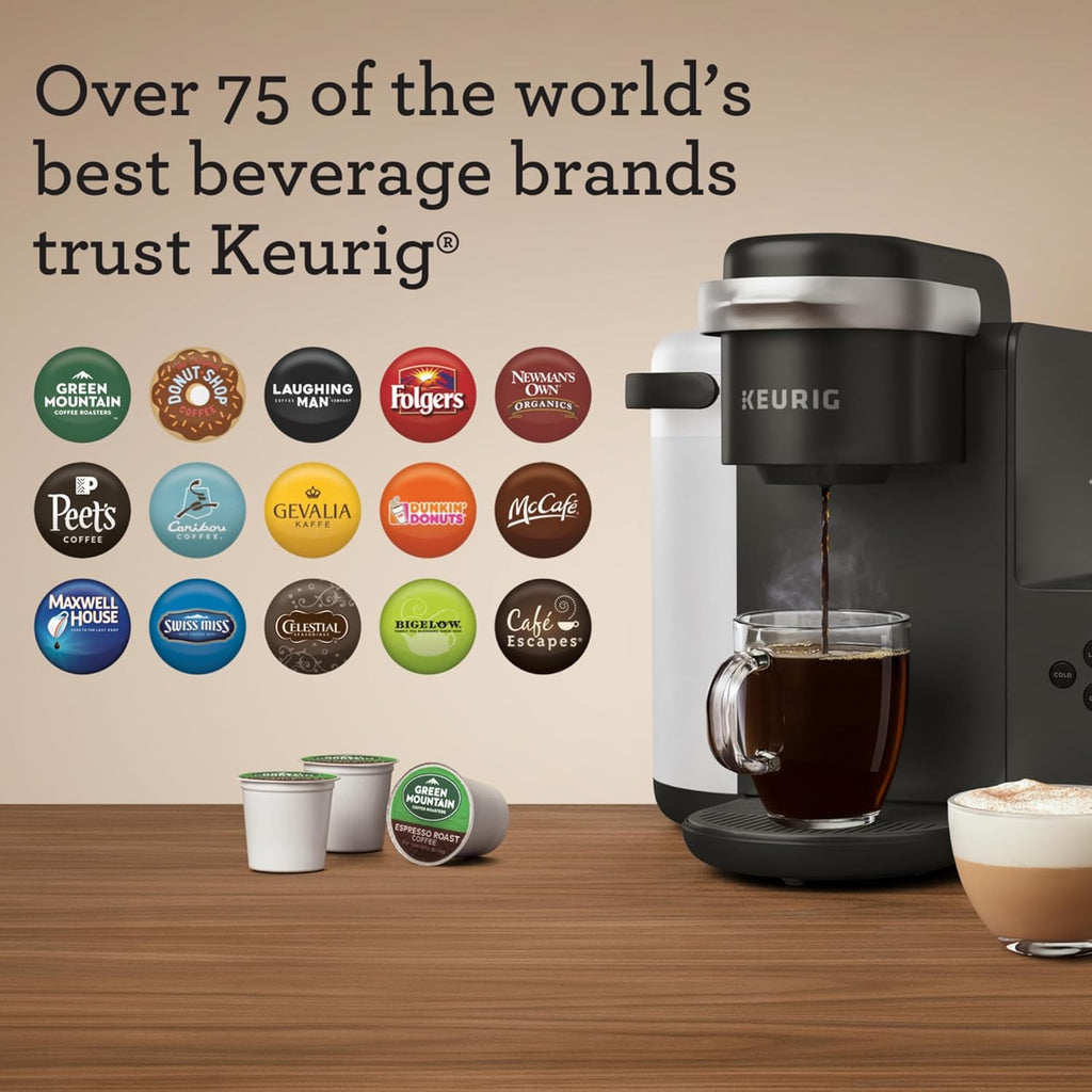 Keurig K-Cafe Single-Serve K-Cup Coffee Maker, Latte Maker and Cappuccino Maker, Comes with Dishwasher Safe Milk Frother, Coffee Shot Capability, Compatible with all Keurig K-Cup Pods, Dark Charcoal