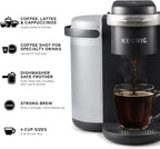 Keurig K-Cafe Single-Serve K-Cup Coffee Maker, Latte Maker and Cappuccino Maker, Comes with Dishwasher Safe Milk Frother, Coffee Shot Capability, Compatible with all Keurig K-Cup Pods, Dark Charcoal