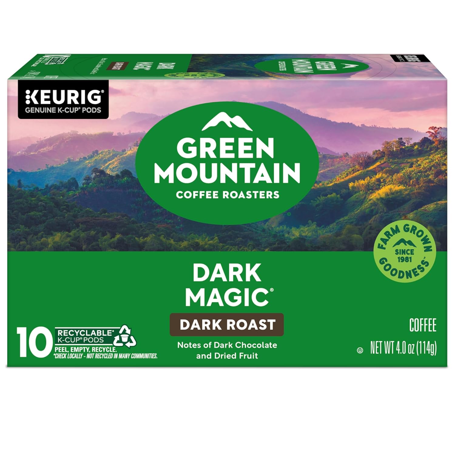 Green Mountain Coffee Roasters Dark Magic, Keurig Single Serve K-Cup Pods, Dark Roast Coffee, 60 Count, (6 Packs of 10)