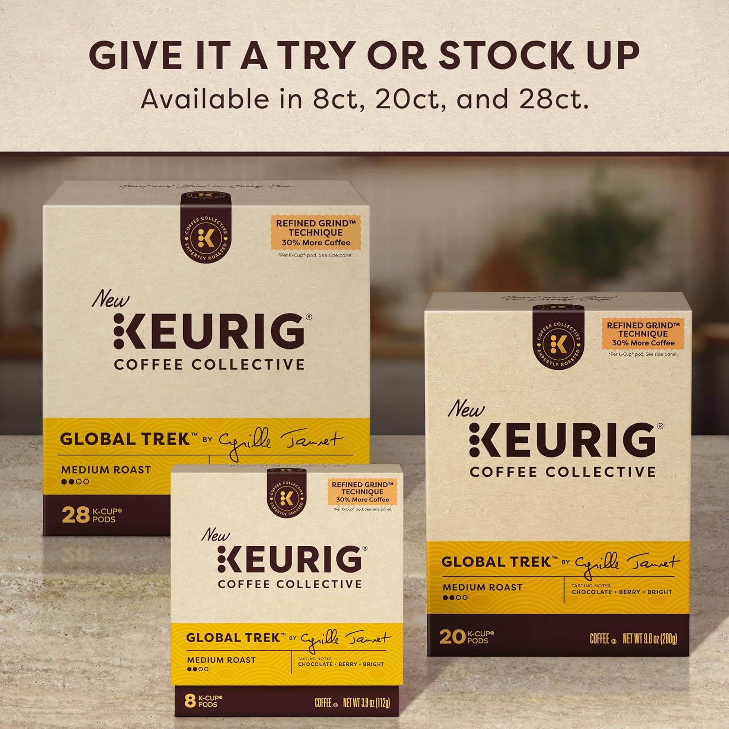Keurig Coffee Collective, Global Trek by Cyrille Jannet, Medium Roast Coffee, Single Serve Keurig K-Cup Pods, 28 Count